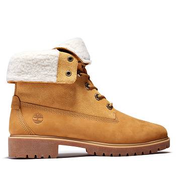 Timberland Jayne Fleece Fold-Down - Ťavie 6 Inch Cizmy Damske, TB0490L